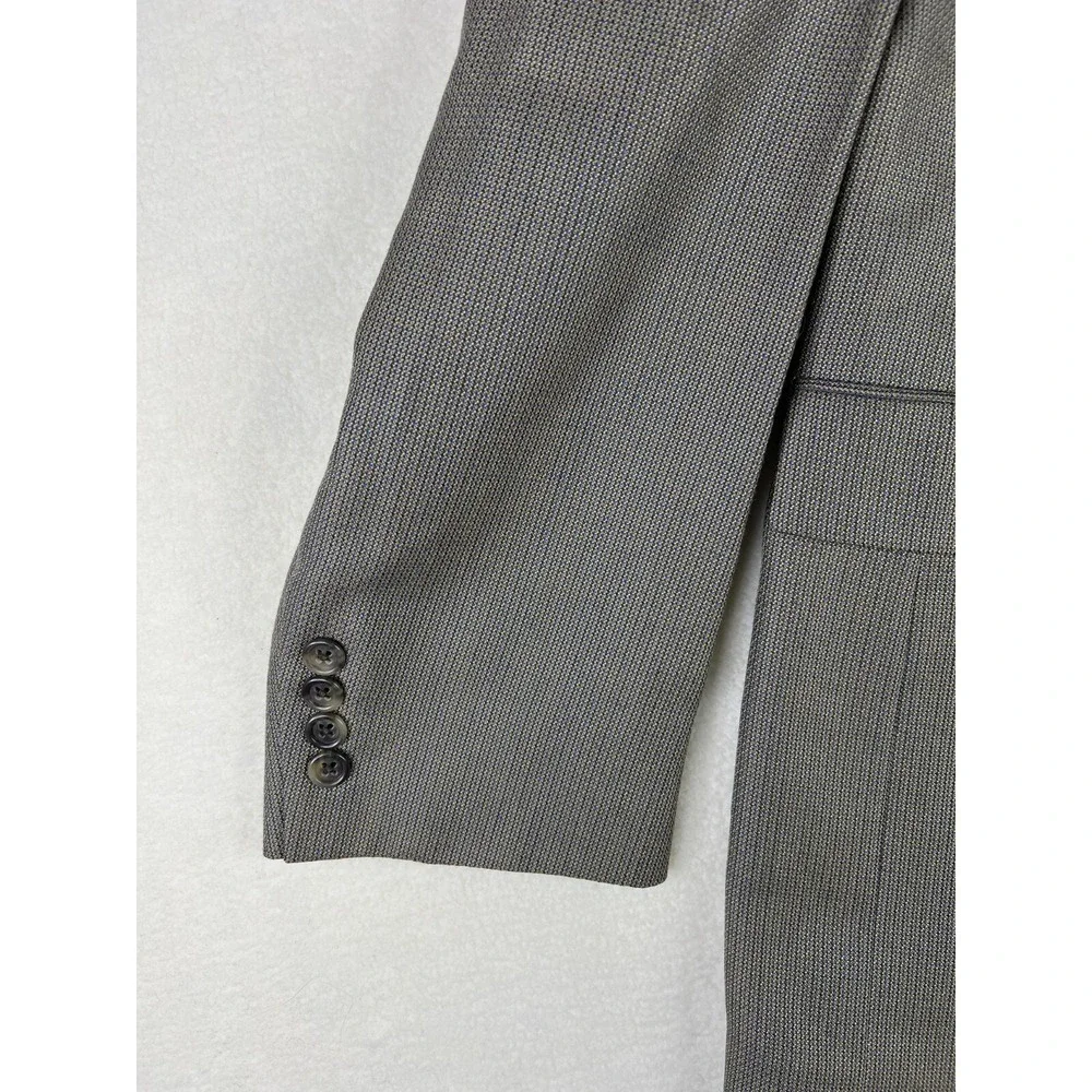 Hart Shaffner Marx Blazer Men's 46L Beige 2 Button Suit‎ Jacket Wool